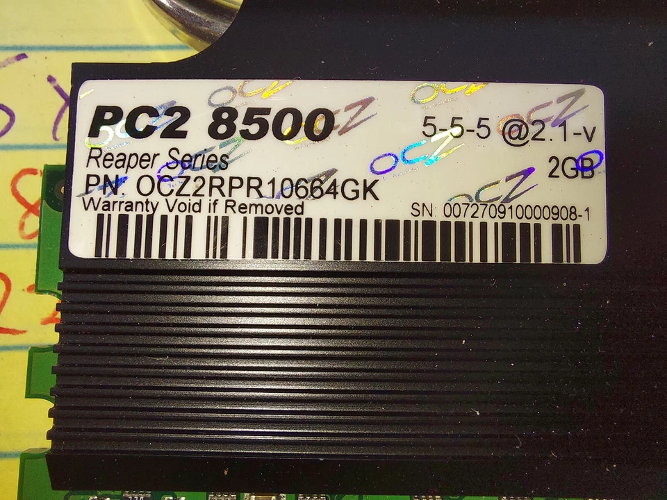 23II39 MEMORY FOR COMPUTER, PAIR OF OCZ2RPR10664GK, OCZ PC2 8500, VERY GOOD COND - Image 3 of 4