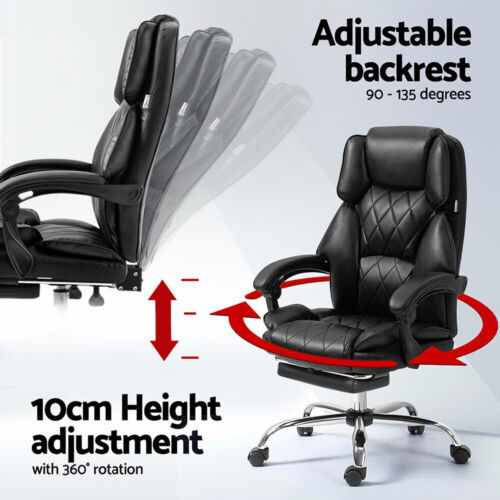 Artiss Executive Office Chair Computer Desk Gaming Chairs Footrest Recline - Picture 6 of 36