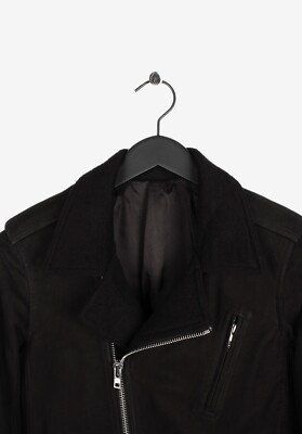 Rick Owens Suede Leather Inside Cashmere Men Biker Jacket in Size
