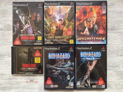SONY PS 1 & 2 Gun Survivor 1 2 3 4 Resident Evil Biohazard Outbreak 1 2 set