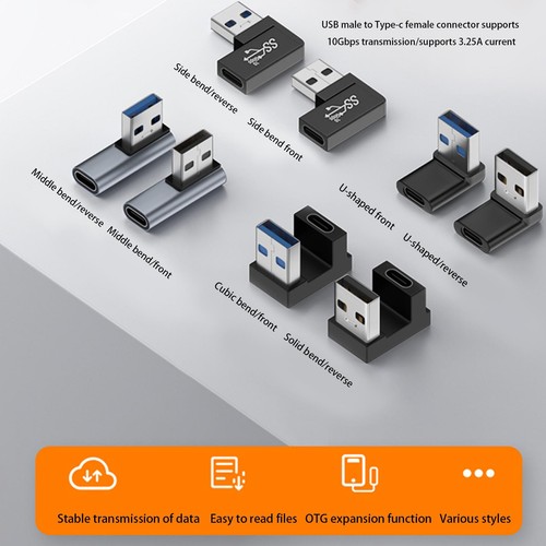 USB C Adapter Type-C Fast Charging Converter USB A Male to USB Type C Female