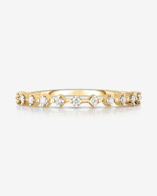 14K Solid Gold 11 Diamond Stacking Ring Lab Grown Diamond Wedding Band Diamond
