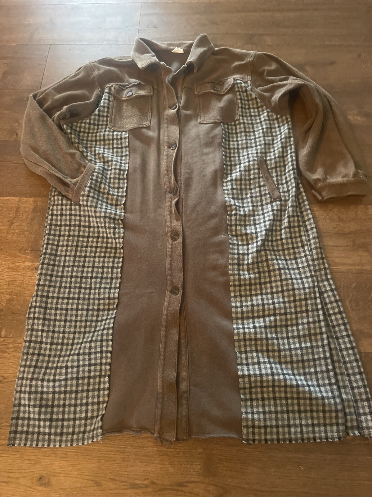 POL Duster Jacket Large Patchwork Boho Festival G… - image 1