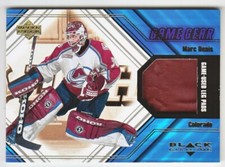 2000-01 UD BLACK DIAMOND MARC DENIS LEG PAD GAME USED GAME GEAR L-DE Avalanche