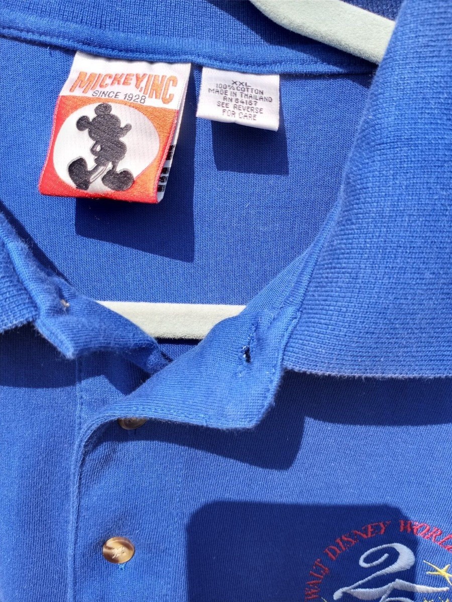 Disney 25th Anniversary Polo, Short Sleeve Blue, Adult 2XL, 100