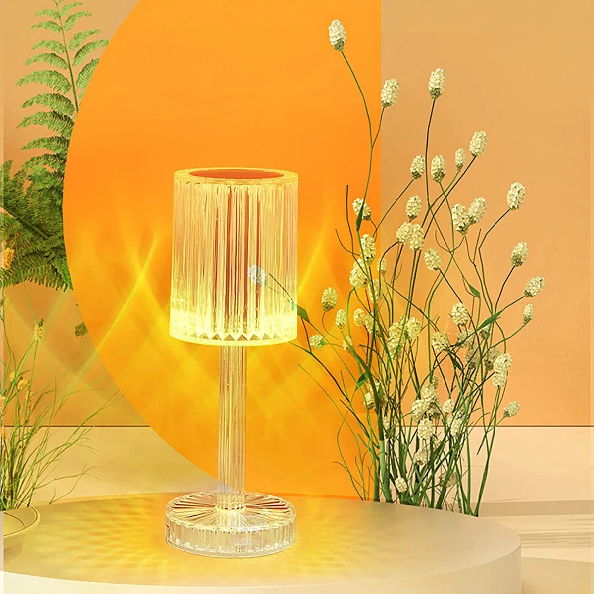 Crystal diamond table on sale lamp