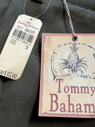Tommy Bahama Men's Pants 38x34 T1172 Olive Pleated Silk Blend Classic Ret $115