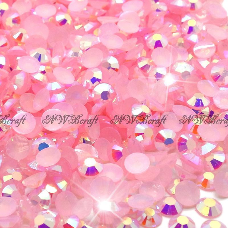 Rose Pink AB 1000pcs Rhinestone Beads Flat Back Nail Art Craft Gems eBay