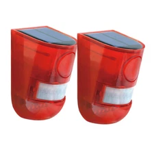 Solar Alarm LED Light Solar Strobe Light Wireless Motion Sensor Detector Outdoor