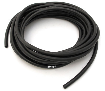 Emgo 5 Feet Black Rubber Fuel Oil Gas Line Hose 3/16'' 5mm ID - 11/32'' 8.5mm OD