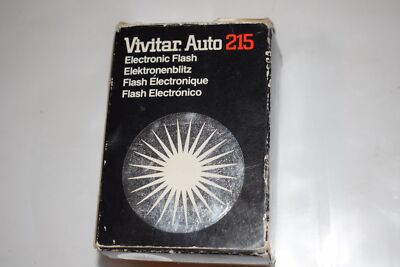 VIVITAR IN Originale Scatola Vintage VIVITAR Auto 215 Fotocamera Flash (ARV23)