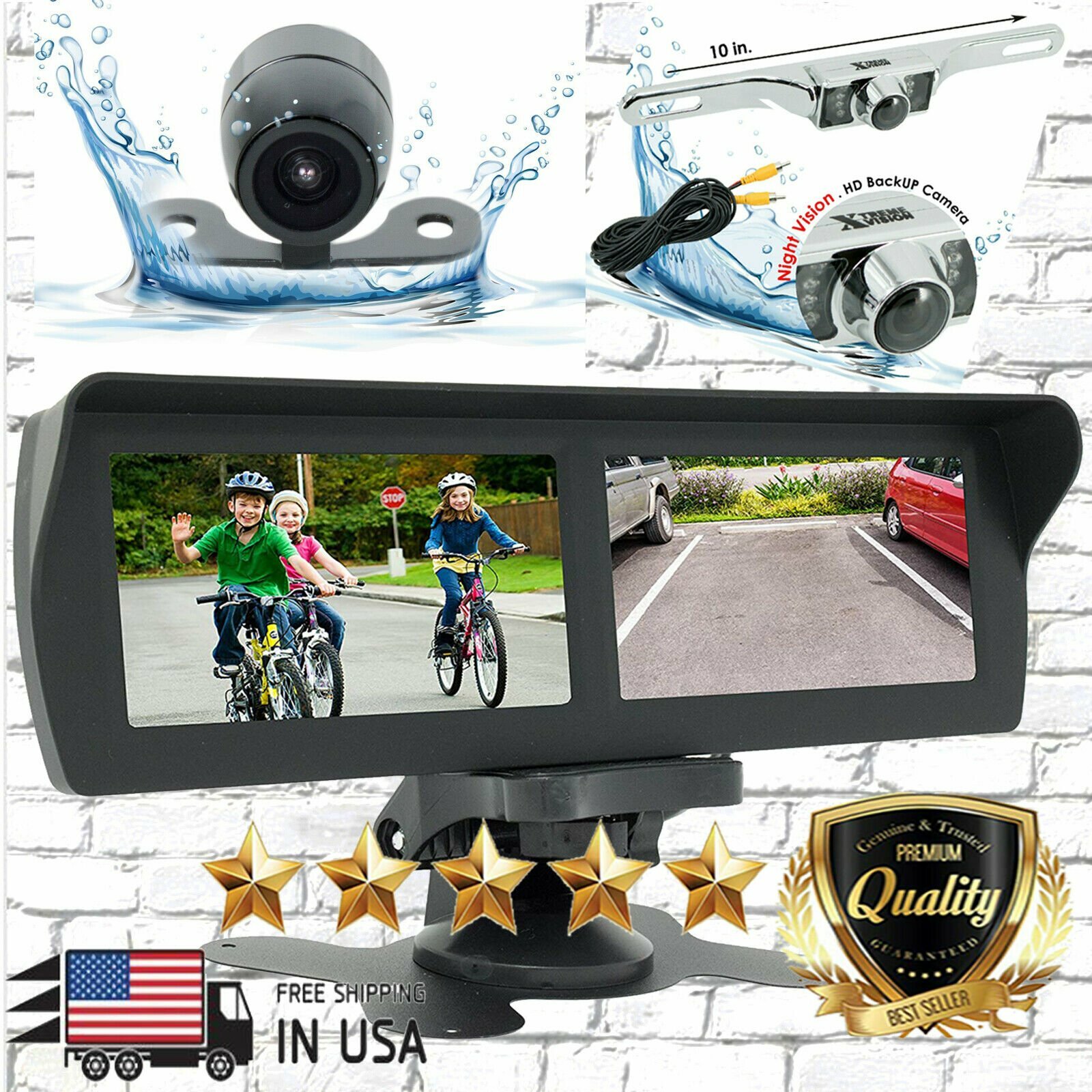 4.3" 2 Screens + 2x 95c-20c Waterproof Night Vision Cam