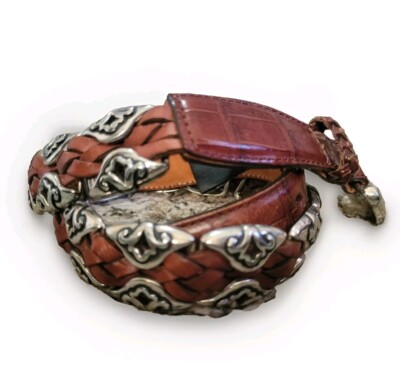 1996 Brighton Braided Leather & Silver Plated Accents  display picture 1