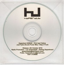 (GX702) Hyperdub, DVA ft Fatima - Just Vybe / Step 2 Funk - 2010 DJ CD