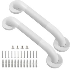 Shower Grab Bar 2 Pack 12 Inch White Bathroom Grab Bar 1.25" Diameter 304 Sta...