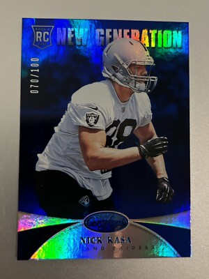 2013 Certified Mirror Blue Oakland Raiders Football Card #272 Nick Kasa /100