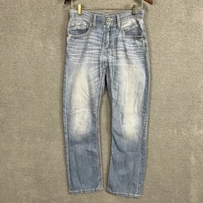 BKE Buckle Jake Jeans Mens 29R Bootcut Light Wash Denim Whiskering