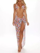 Fashion Nova Floral Beach Coverup Maxi Skirt XL