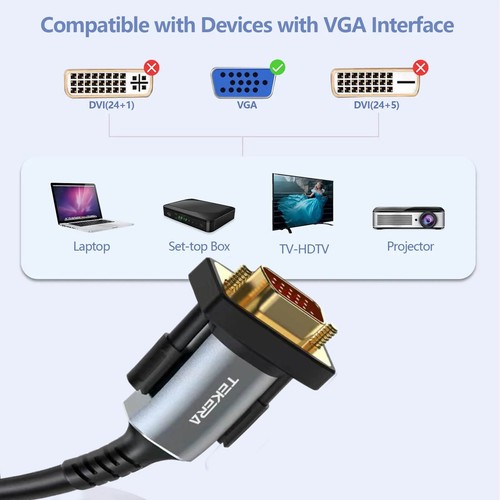 VGA Extension Cable SVGA 15Pin Male to Male for Laptop PC Projector HDTV Display - Picture 2 of 9