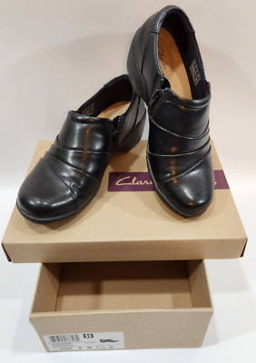 Clarks Womens Channing Kim 26113345 Loafers Shoes Black Zip