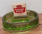 MATCH HOLDER  GREEN  DEPRESSION  GLASS  marked D.M. CO. — photo 2