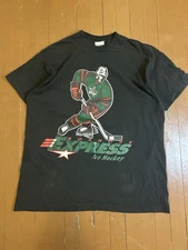 Vintage Collegiate Pacific Roanoke Express Ice Hockey Shirt Men’s Size XL Black