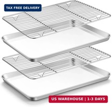Stainless Steel Baking Sheet with Rack Set, 16"x12"x1"