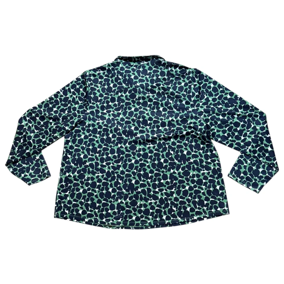 Chico’s Zenergy UPF Mosaic Long Sleeve Top Women Blue Green White Pullover 4 XXL - Image 3 of 4