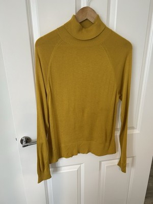 H&M Basics Rollkragenpullover senfgelb Gr. M ocker gold Feinstrick Pullover