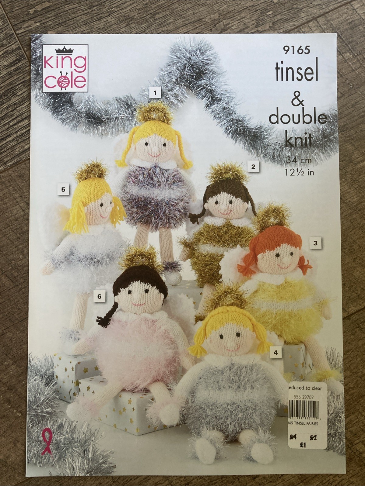King Cole Knitting Pattern 9165 Little Angels Soft Toy  Tinsel Yarn & DK
