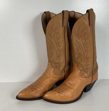 Vintage Justin Smooth Ostrich Cowboy Boots | USA Made | Butterscotch | 8 EE