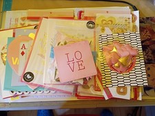 Love And Valentine Scrapbooking Lot   Stickers, Puffy Hearts, Die Cuts, Cards