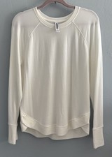 ATHLETA Mindset Sweatshirt White SUPER SOFT Modal Athleisure Active -M - EUC