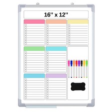 Magnetic to Do List Whiteboard for Wall, Weekly Dry Erase Board, Hanging Doub...