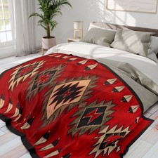 Navajo Throw Blanket - 1925 Native American Horse Saddle Printed on Fleece