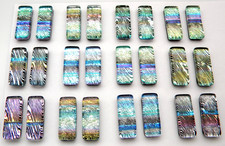 FOR DANGLE EARRINGS Lot of 24 pcs HANDMADE DICHROIC FUSED GLASS L4 CABOCHONS