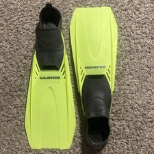 U.S. Divers 8.5-9.5 Flippers Fins Pacifica 42-43 Yellow Black Made In USA