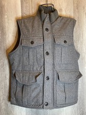 Banana Republic Men  s Small Gray Wool Blend Utility Vest Zip Button Pockets