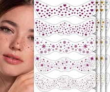 20PCS Glitter Freckles Face Tattoo, 4 Sheets/5 Styles Size, Rose