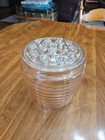 16 Hole Vintage Clear Glass Flower Frog Floral Holder With Depression Glass Vase — photo 1