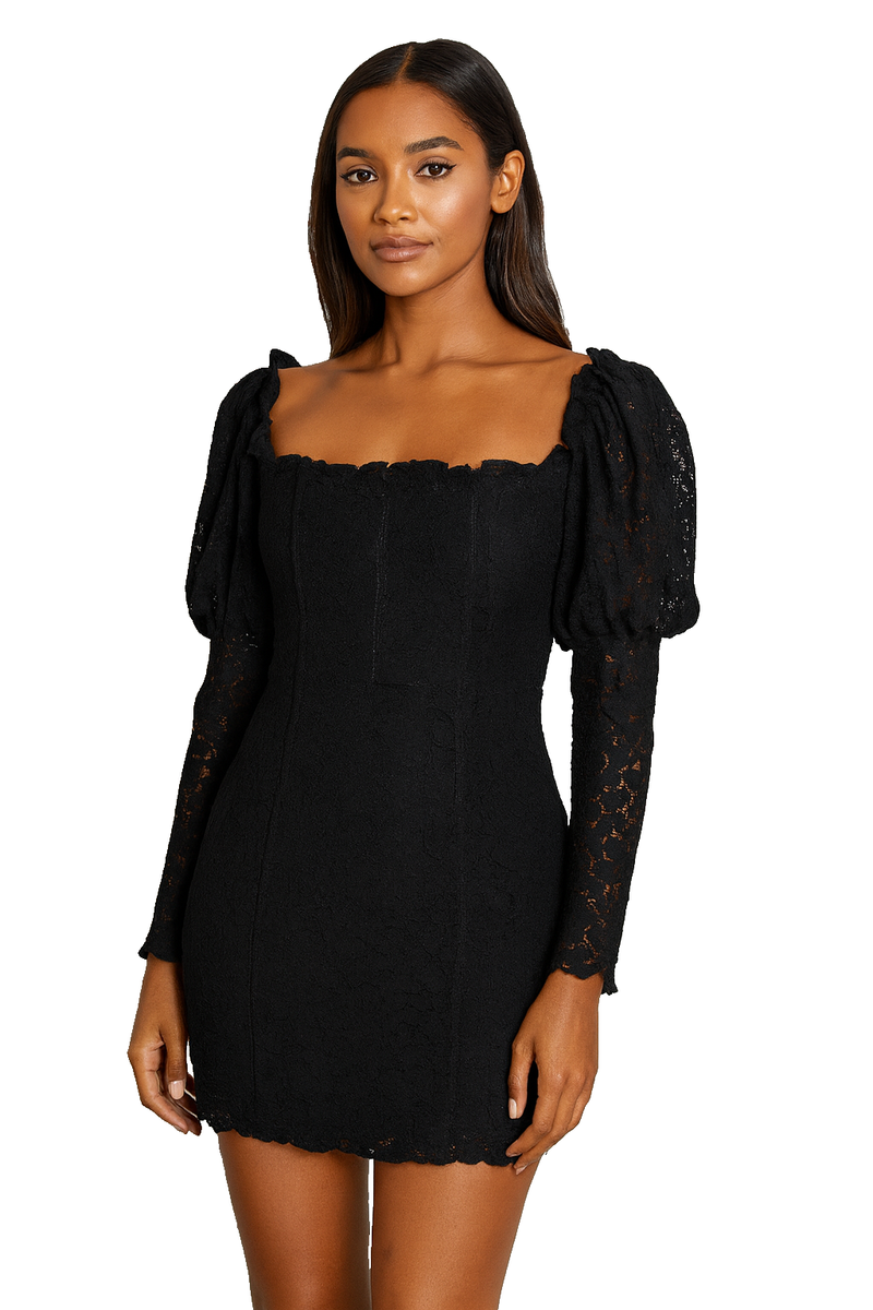 lace dress black mini Shop the Reva Mini Dress in Black