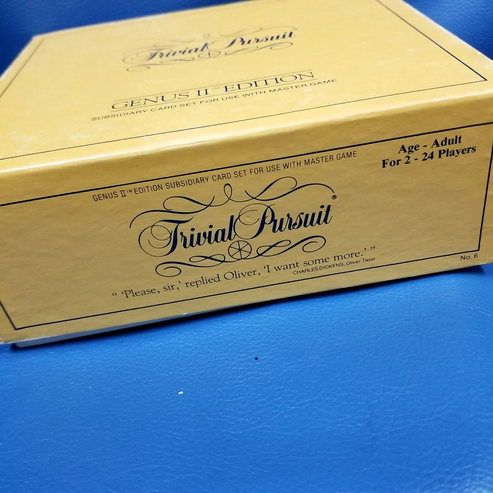 Juego de cartas subsidiarias Trivial Pursuit Genus II Edition #6 1984 usado en excelente estado Foto 2 de 4