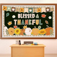 Fall Thanksgiving Bulletin Board Decorations Autumn Leaves, Pumpkin,Paper Cutout
