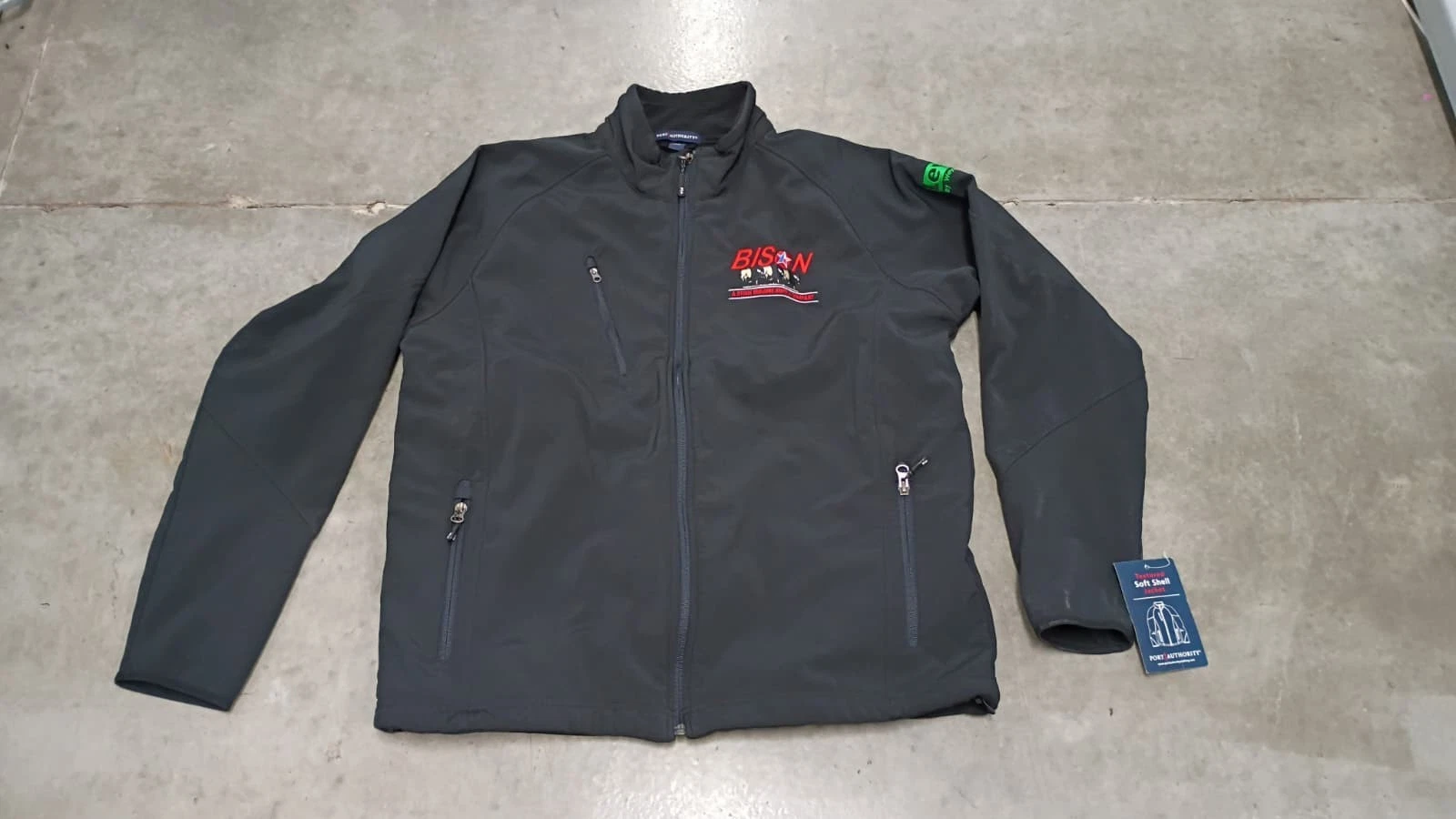 Port Authority Men's Black "Bison" Full Zip-Up Soft Shell Jacket Size M