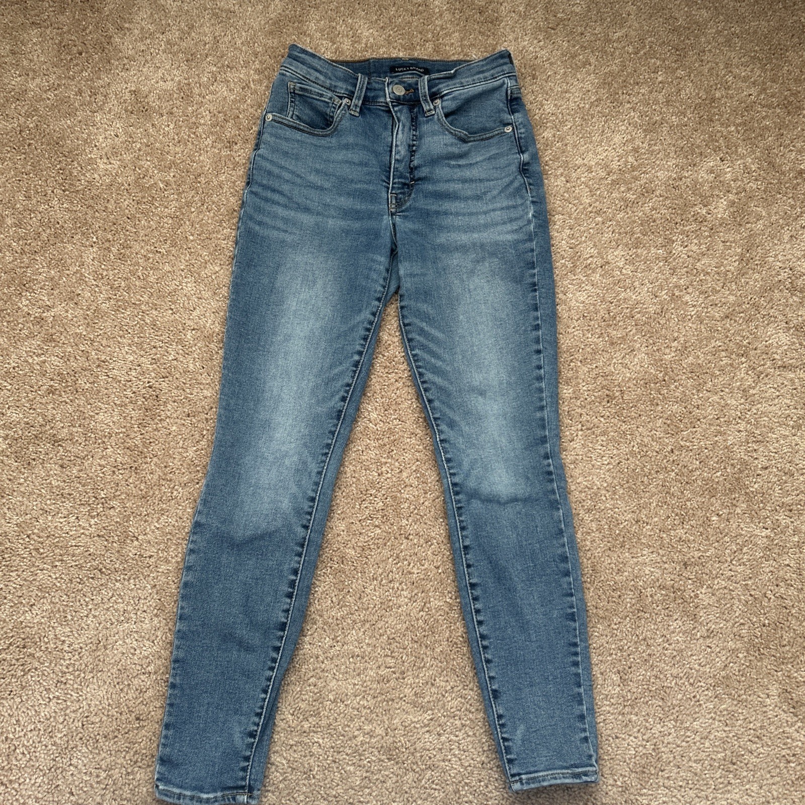 Luck Brand High Rise Skinny Jeans Size 27 Women's Blue Denim Stretch 28