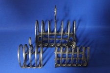 " 3 Vintage Toast Racks - Silver Plate - Six Slices x 2 & 1 Four Slice "