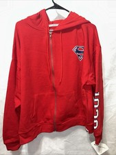 Superman 1938 full zip red hoodie women's medium NWT