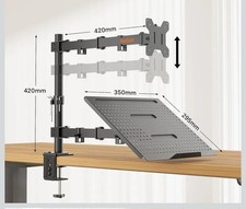 Redbat Monitor and Laptop Mount Stand, Fully Adjustable Monitor Arm with Vented
