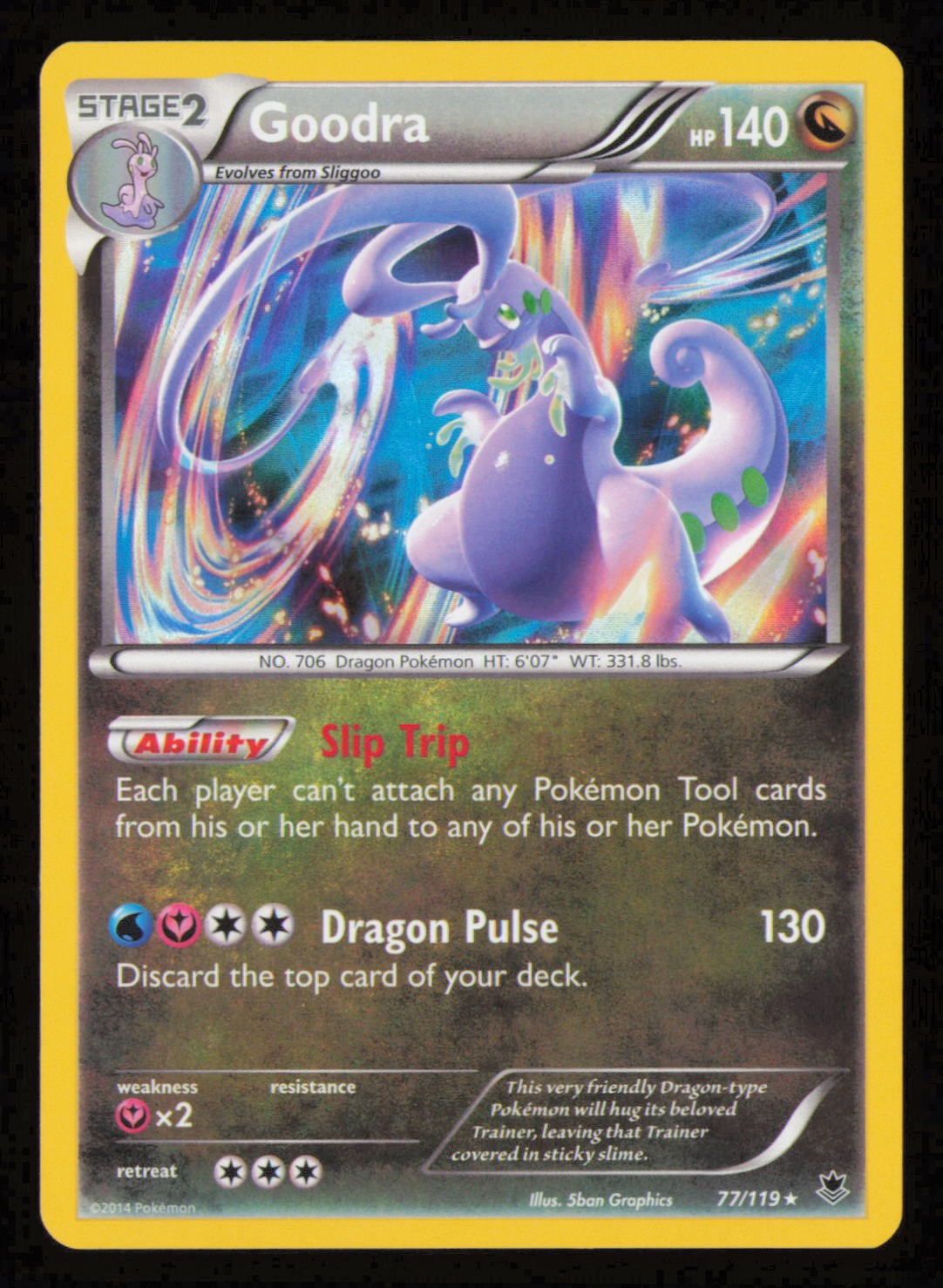 Goodra 77/119 Holo Rare Phantom Forces Pokemon Holo Lightly Played