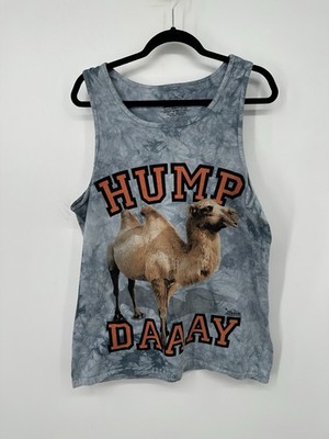 The Mountain Shirt Mens M  Blue Hump Day Funny Camel Graphic Logo Tie Dye